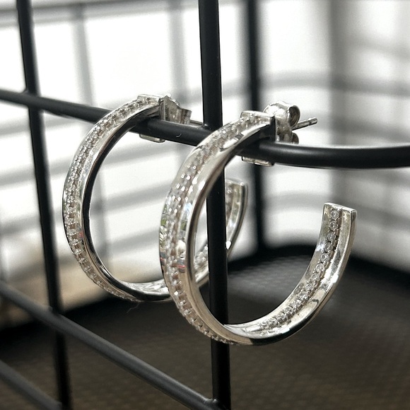 Silver Hoops - Picture 2 of 3